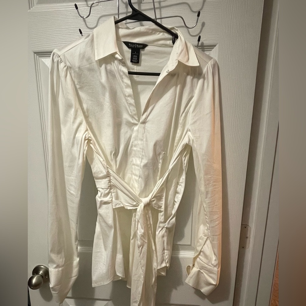 Office shirt with tie.